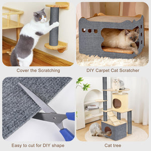 WigWagga - 200cm Self Adhesive Cat Scratching Protector Mat - Dark Gray