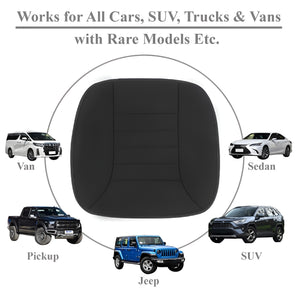 Herqona - 3 cm Thick Memory Foam & Non Slip Car Seat Cushion Pad - Black