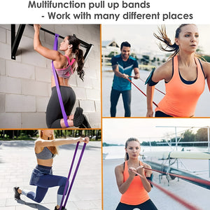 VolaFit - 5Pcs TPE Latex Pull Up Resistance Band Set for Gym Exercise - Multicolor