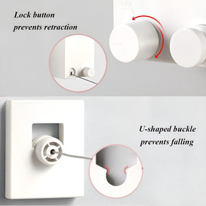 Herqona - 420cm ABS Case Retractable Clothesline for Laundry Room - White