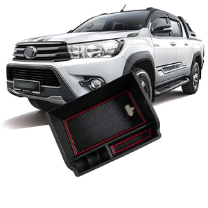 Herqona  - 17cm Car Armrest Center Console Storage Box Organizer - Black