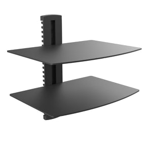 PRACT PACK -2 Tier Floating Entertainment Center Shelves for TV Accessories - Black