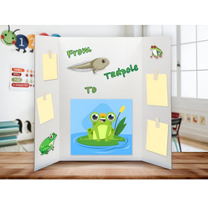 Nerdy Admin - 4Pcs Tri Fold Presentation & Display Boards for School Projects - White