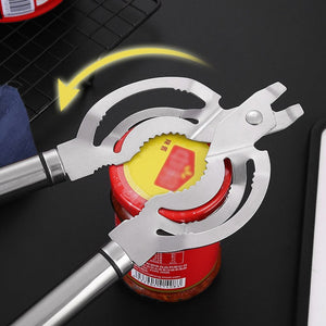 SuaTools - 26x8.8cm Manual Stainless Steel Jar, Bottle & Can Opener Tool – Silver