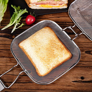 Pruchef - 25.5cm Stainless Steel Braai Broodjie Basket Sandwich Grill Press - Silver