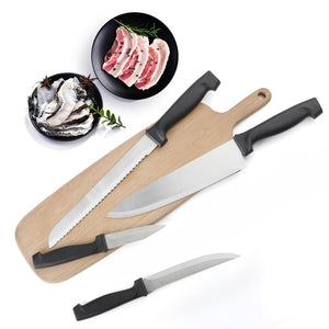 Pruchef - 5 Pcs Kitchen Chef Knife Set, 4 Knives with Sharpener - Black