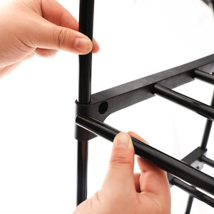 Pract Pack - 4 Layer Durable Steel Shoe Shelf Storage with Plastic Connectors – Black