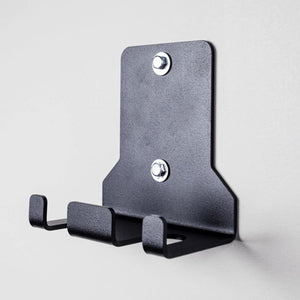 VolaFit - 17.5cm Steel Wall Mount Barbell Storage Rack Organizer Hanger - Black