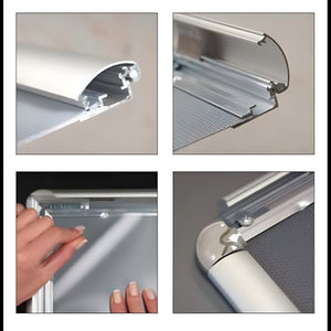 Nerdy Admin - 84cm Snap Frame with Aluminum Round Corners for Posters & Displays - Silver