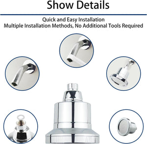 SuaTools - Filtered Showerhead,  Rain Shower Head with 15 Level Filter - Silver