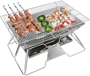 Pruchef - Braai Master Folding Stainless Steel BBQ Stand & Carry Bag