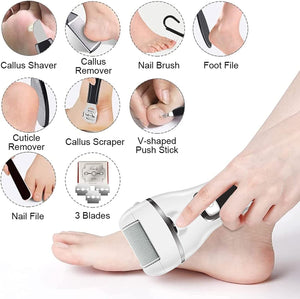 Volamor - 18 in 1 Electric Callous Remover Kit  Portable Foot File Pedicure Tools - White