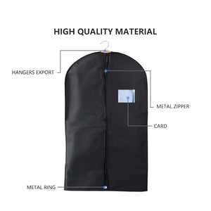 Pract Pack - 16 Pcs Wardrobe  Non-Woven Dustproof Suit Garment Bags - Black