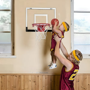 VolaFit - 43x26cm Mini Wall Mounted Basketball Hoop Set with Ball & Accessories