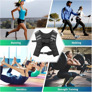VolaFit - Iron Sand Adjustable Weighted Fitness Vest for Men & Women - Black