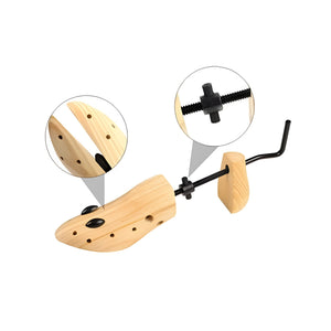Volamor - 2 Pcs Adjustable Wooden Shoe Stretchers with Pressure Pads - Brown