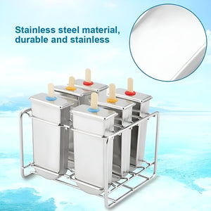 Pruchef - 6Pcs Reusable & Leakproof Stainless Steel Popsicle Mold Set – Silver