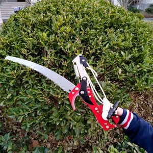 SuaTools - 55cm Telescopic Tree Pruner, Extendable Pruning Saw Head Steel Blade - Red