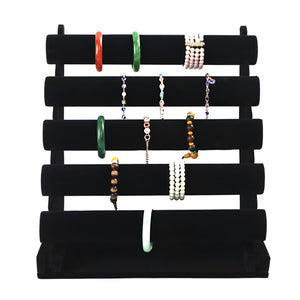 Volamor - 5 Tier PU Leather Jewelry Stand for Bracelet, Watch Necklace - Black