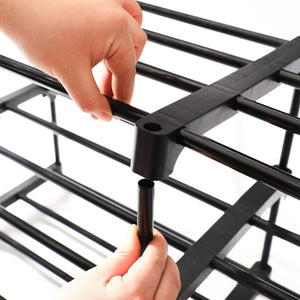 Pract Pack - 4 Layer Durable Steel Shoe Shelf Storage with Plastic Connectors – Black