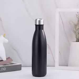 Pruchef - 750ml Double Wall Vacuum Insulated Stainless Steel Water Bottle - Black