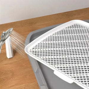 WigWagga - Dog Toilet Tray With Removable Mesh & Grid 66cm - Grey