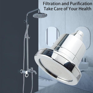 SuaTools - Filtered Showerhead,  Rain Shower Head with 15 Level Filter - Silver