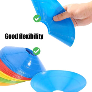 VolaFit - 50 Pcs Agility Disc Cone Set with Holder - Multi Color