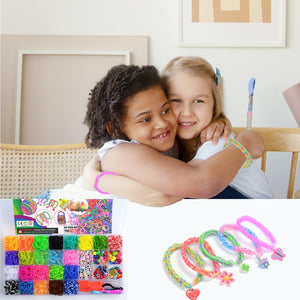 Volamor - Rainbow Rubber Band Bracelet Kit Loom Bracelet Making Kit for Kids - Multi Color