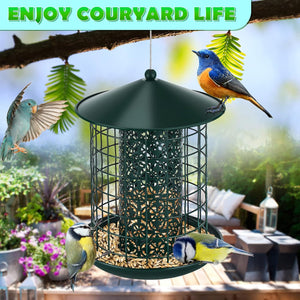 WigWagga - 19.5 cm Hanging Wild Bird Seed Feeder for Garden Yard - Green