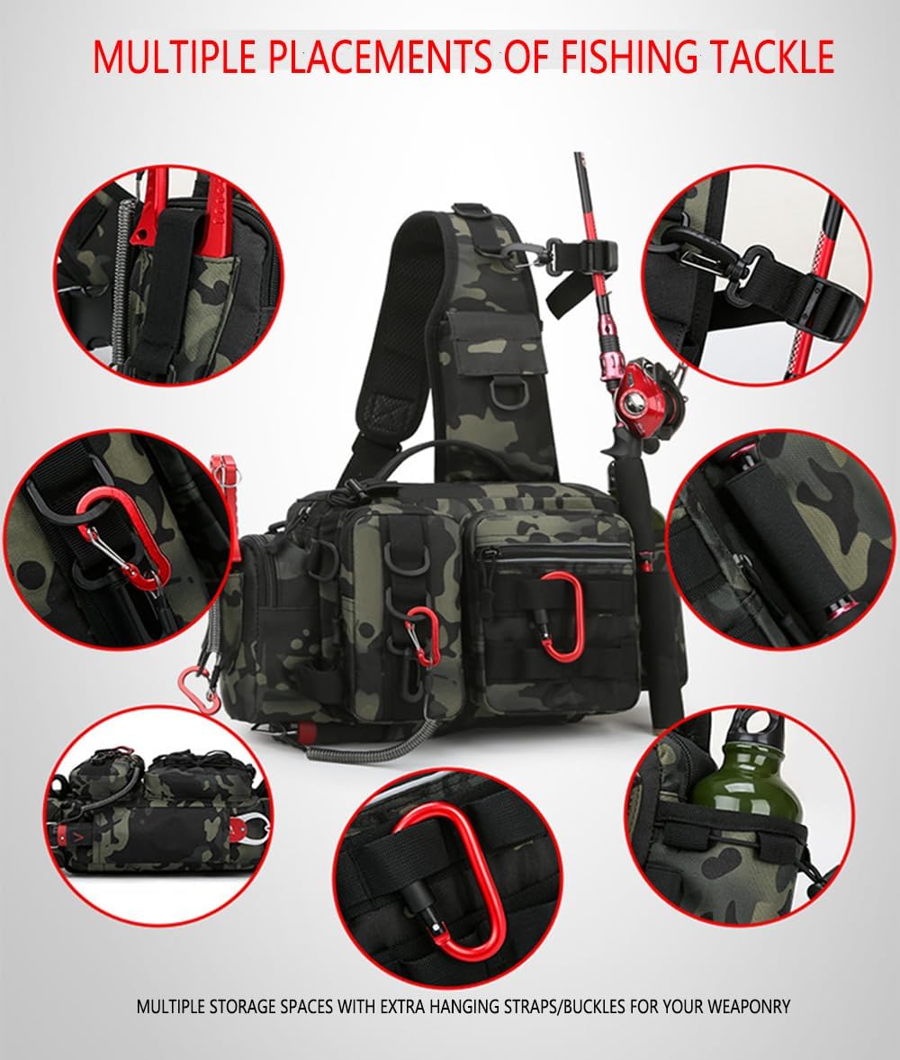 Multi Usage Fish Backpack Herqona - 14cm Multi Purpose Fishing Backpack with Adjustable Waist Be ...