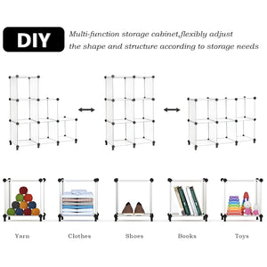 Pract Pack - 6 Cube Plastic Storage Organizer Rack for Multipurpose - White