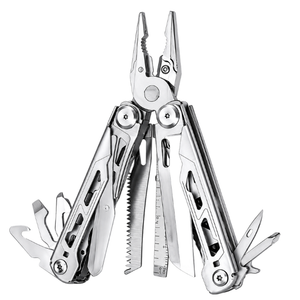 HERQONA - 14 in 1 EDC Multi Tool with Pouch for Outdoor & Camping Use – Silver