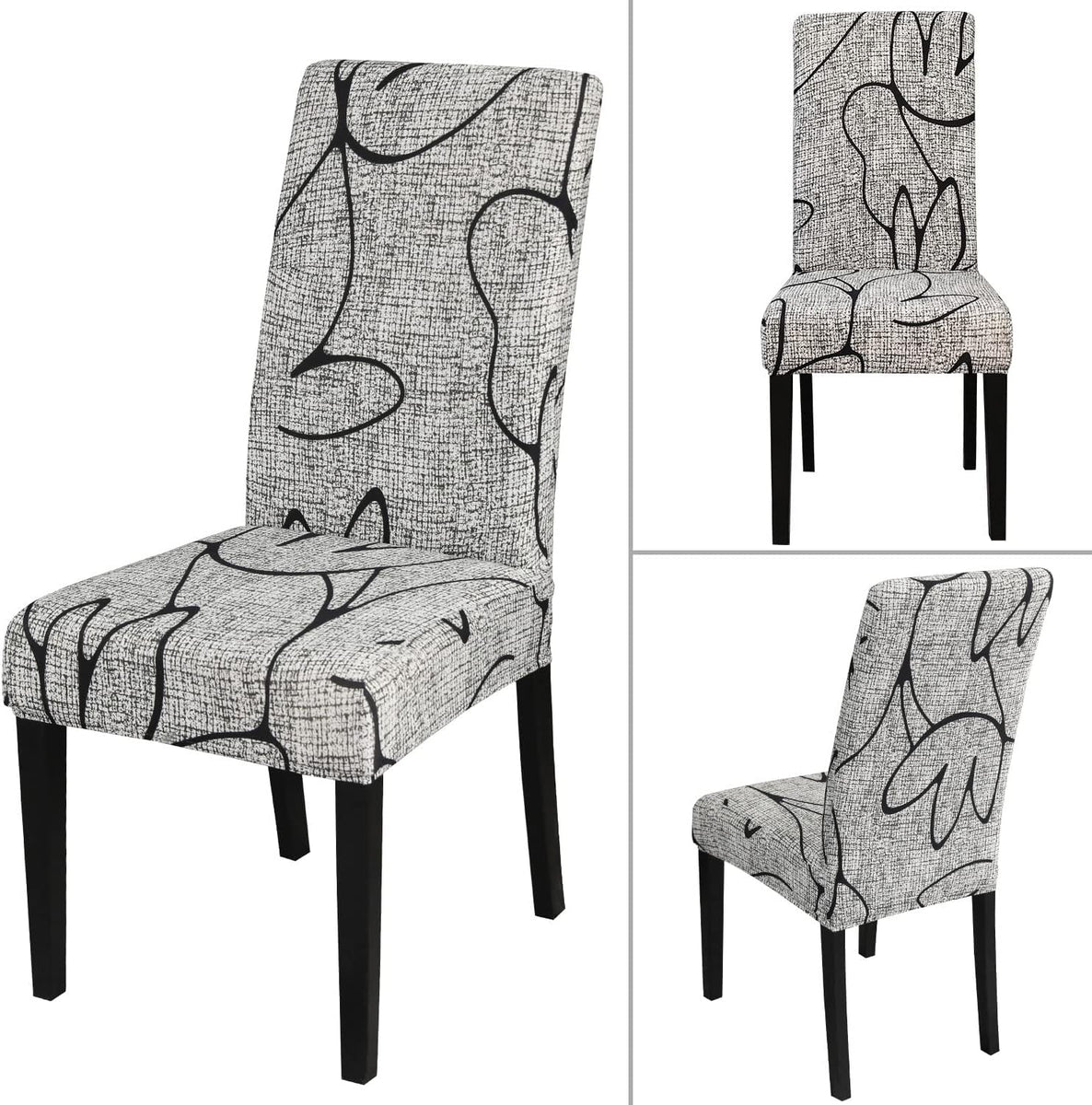 Prack Pack - 4 Pack Pattern Chair Covers, Washable Parsons Slipcovers ...