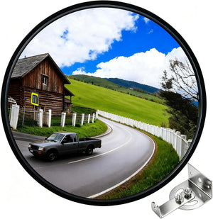 Herqona - Black Convex Security Mirror - 30cm