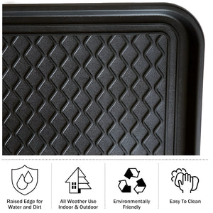 Pract Pack  -  75.5x38x3cm Plastic Boot Tray for Entryway, For Porch & Garage - Black