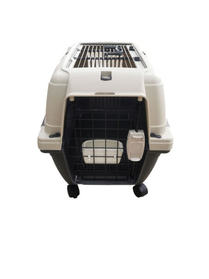 WigWagga – New Pet Plastic Kennel Travel Carrier – Grey