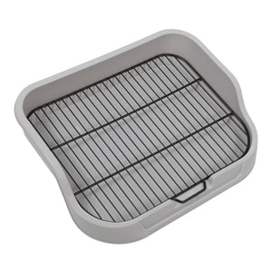 WigWagga - Large Dog Potty Tray Indoor Pet Toilet Tray With Iron Net 48cm - Grey