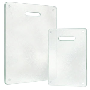 PRUCHEF - 2 Pcs Tempered Glass Cutting Boards Kitchen Chopping Set