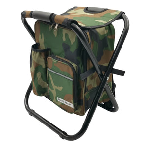 PRACT PACK – 3-in-1 Camping Chair with Cooler Bag & Folding Stool – Green