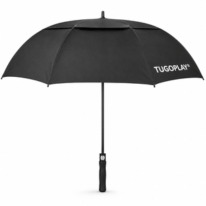 TUGOPLAY Automatic Golf Umbrella Double Canopy Windproof 54 Inch - Black