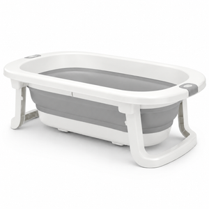 TOTO BUBS - Collapsible Baby Bathtub with Non-Slip Legs & Drain Hose - Grey