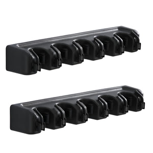 Pract Pack - 2Pcs Wall Mounted Broom Holder and Tool Organizer for Home – Black