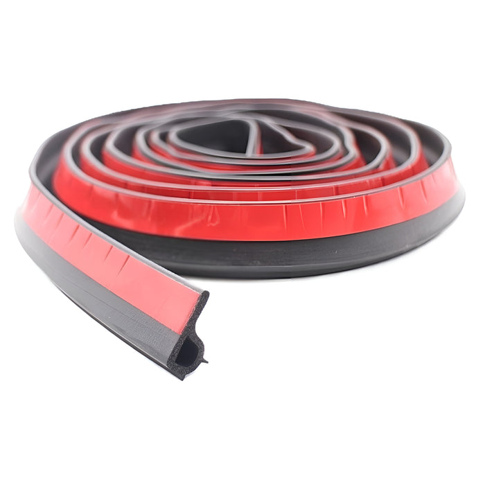 Pract Pack - 300cm Rubber P Shaped Black Weather Door Seal Strip – Black