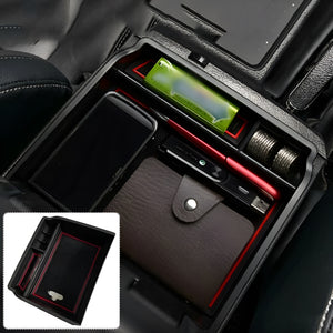 Herqona  - 17cm Car Armrest Center Console Storage Box Organizer - Black