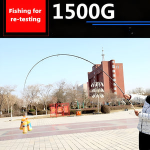 Herqona - 93cm Long Carbon Telescopic Portable Fishing Pole with Cork Grip - Black