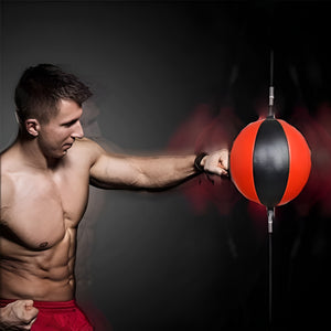 VolaFit - 18cm PU Double End Reflex Punching Ball with Mounting Rings – Red