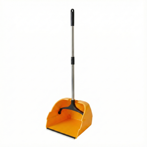 PRACT PACK - Jumbo Debris Dust Pan with 95cm Handle and Snap Lock Tray - Orange