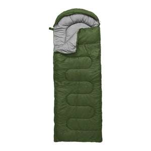 Herqona - Hooded Camping Sleeping Bag 180cm - Army Green