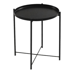 Pract Pack - 1 Tier Round Removeable Tray Side, Coffee & Sofa Table - Black